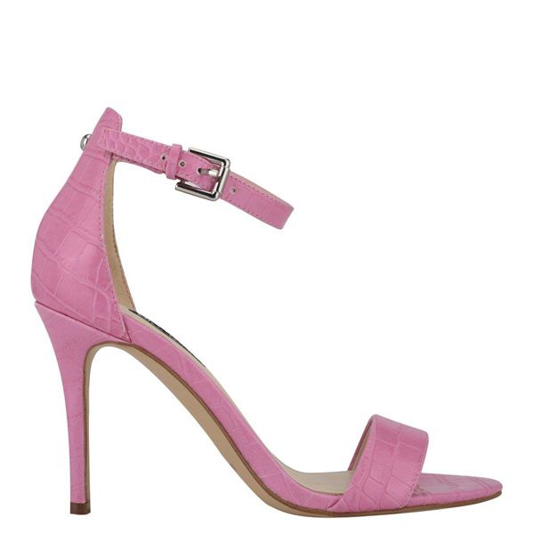 Nine West Mana Ankle Strap Pink Heeled Sandals | South Africa 57L21-8Y88